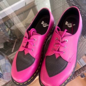 Dr. Martens Vibrant Pink and Black Flats